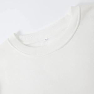 Unisex Kadın/Erkek Beyaz Galaxy Oversize Bisiklet Yaka Pamuklu Sweatshirt