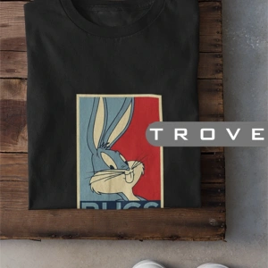 Unısex Kadın Erkek Bugs Bunny Havuç Siyah Beyaz Tasarım Baskılı % 100 Pamuk T-shirt