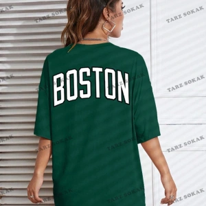 Unisex Kadın/Erkek Celtic Boston Özel Baskılı Renkli Oversize Penye