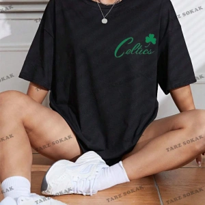 Unisex Kadın/Erkek Celtic Boston Özel Baskılı Renkli Oversize Penye