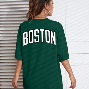 Unisex Kadın/Erkek Celtic Boston Özel Baskılı Renkli Oversize Penye T-Shirt