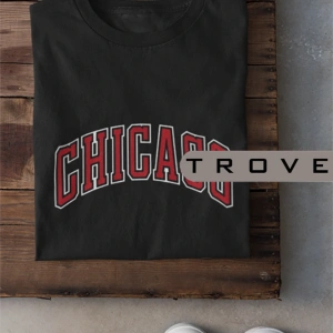 Unısex Kadın Erkek Chıcago Baskılı Siyah Beyaz % 100 Pamuk Tasarım T-shirt