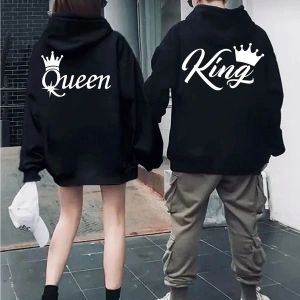 Unisex Kadın/Erkek Çift Sevgili Kombini Oversize Kapüşonlu Sweatshirt ( 3 İPLİK ŞARDONLU )