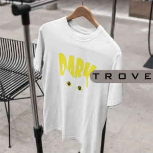 Unısex Kadın Erkek Dark %100 Pamuk Baskılı Siyah Beyaz T-shirt