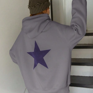 Unisex Kadın/Erkek DAZY Yıldız Desenli Düşük Omuzlu Kapüşonlu Üst