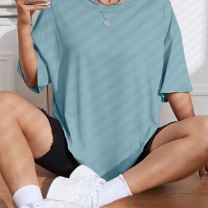 Unisex Kadın/Erkek Düz Renkli Özel Baskılı Oversize Pamuk Penye Bisiklet Yaka T-Shirt