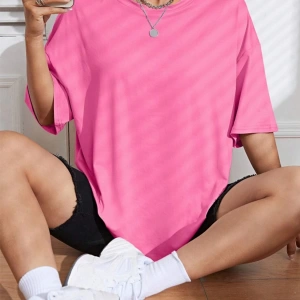 Unisex Kadın/Erkek Düz Renkli Özel Baskılı Oversize Pamuk Penye Bisiklet Yaka T-Shirt