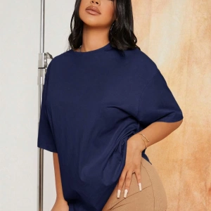 Unisex Kadın/Erkek Düz Renkli Özel Baskılı Oversize Pamuk Penye Bisiklet Yaka T-Shirt