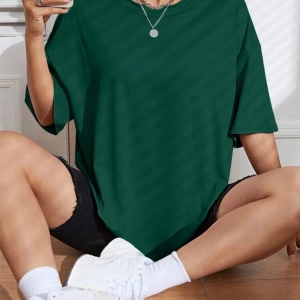 Unisex Kadın/Erkek Düz Renkli Özel Baskılı Oversize Pamuk Penye Bisiklet Yaka T-Shirt