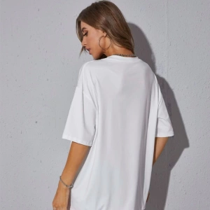 Unisex Kadın/Erkek Düz Renkli Özel Baskılı Oversize Pamuk Penye Bisiklet Yaka T-Shirt