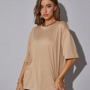 Unisex Kadın/Erkek Düz Renkli Özel Baskılı Oversize Pamuk Penye Bisiklet Yaka T-Shirt