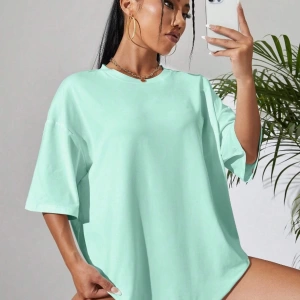 Unisex Kadın/Erkek Düz Renkli Özel Baskılı Oversize Pamuk Penye Bisiklet Yaka T-Shirt