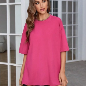Unisex Kadın/Erkek Düz Renkli Özel Baskılı Oversize Pamuk Penye Bisiklet Yaka T-Shirt