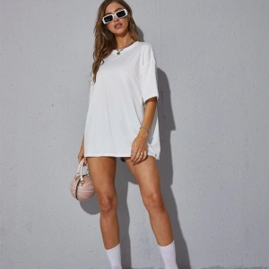 Unisex Kadın/Erkek Düz Renkli Özel Baskılı Oversize Pamuk Penye Bisiklet Yaka T-Shirt