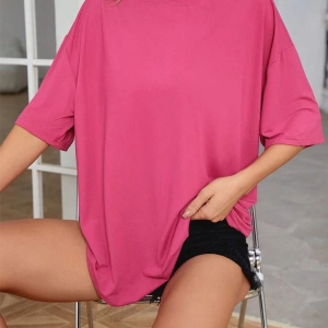 Unisex Kadın/Erkek Düz Renkli Özel Baskılı Oversize Pamuk Penye Bisiklet Yaka T-Shirt