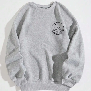 Unisex Kadın/Erkek Grafik Desenli Düşük Omuzlu Sweat