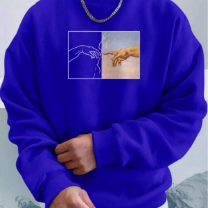 Unisex Kadın/Erkek Hands Renkli Oversize Bisiklet Yaka Pamuklu Sweatshirt