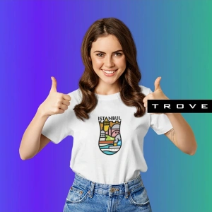 Unısex Kadın Erkek Hediye Istanbul Yedi Tepe Baskılı Çay Bardak % 100 Pamuk Tasarım T-shirt