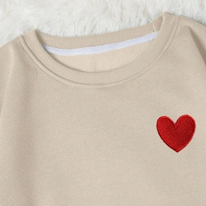 Unisex Kadın/Erkek Kalp Baskılı Sweat