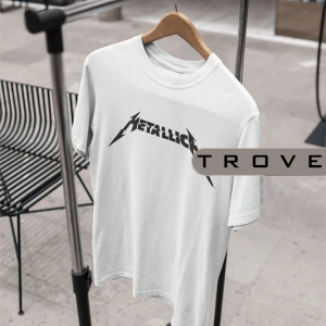 Unısex Kadın Erkek Metallıca %100 Pamuk Baskılı Siyah Beyaz T-shirt