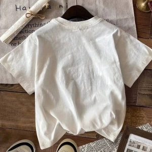 Unisex Kadın Erkek Mickey Mous Özel Baskılı Oversize Pamuk Penye T-shirt Açık gri