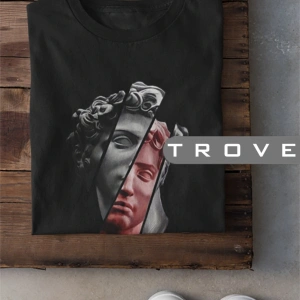 Unısex Kadın Erkek Mitoloji Heykel Rönesans Siyah Beyaz Tasarım Baskılı %100 Pamuk T-shirt