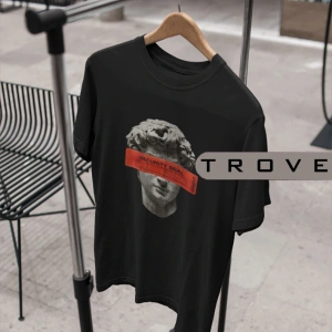 Unısex Kadın Erkek Mitoloji Tanrı Sansür %100 Pamuk Baskılı Siyah Beyaz T-shirt