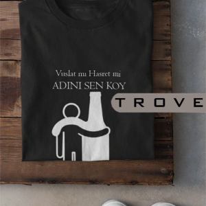 Unısex Kadın Erkek Müslüm Gürses Vuslat Hasret Dost Keder Siyah Beyaz % 100 Pamuk Tasarım T-shirt