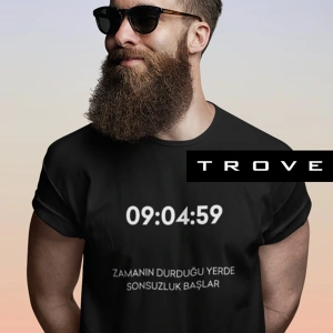 Unısex Kadın Erkek Mustafa Kemal Atatürk Zaman Sonsuzluk 09.04.59 % 100 Pamuk Tasarım T-shirt