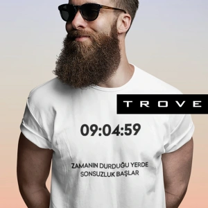 Unısex Kadın Erkek Mustafa Kemal Atatürk Zaman Sonsuzluk 09.04.59 % 100 Pamuk Tasarım T-shirt