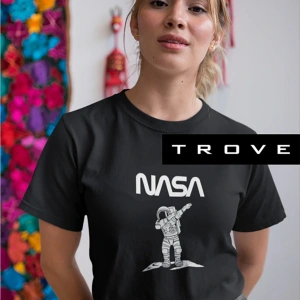 Unısex Kadın Erkek Nasa Çılgın Astronot % 100 Pamuk Tasarım T-shirt