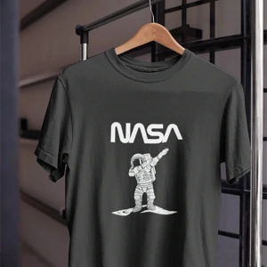 Unısex Kadın Erkek Nasa Çılgın Astronot % 100 Pamuk Tasarım T-shirt