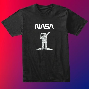 Unısex Kadın Erkek Nasa Çılgın Astronot % 100 Pamuk Tasarım T-shirt