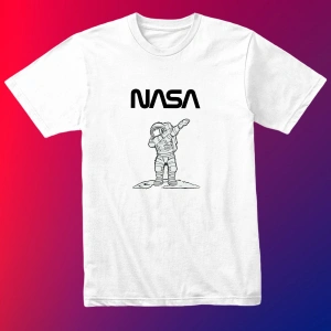 Unısex Kadın Erkek Nasa Çılgın Astronot % 100 Pamuk Tasarım T-shirt