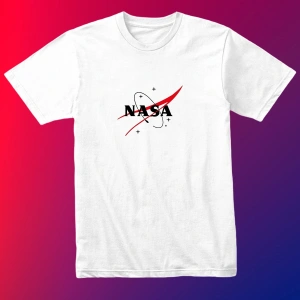 Unısex Kadın Erkek Nasa Gezegen Baskılı Siyah Beyaz % 100 Pamuk Tasarım T-shirt