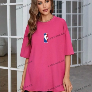 Unisex Kadın/Erkek NBBAA Özel Baskılı Renkli Oversize Penye