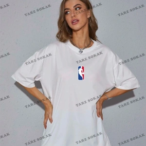 Unisex Kadın/Erkek NBBAA Özel Baskılı Renkli Oversize Penye