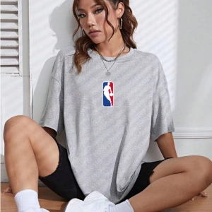 Unisex Kadın/Erkek NBBAA Özel Baskılı Renkli Oversize Penye T-Shirt