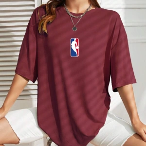 Unisex Kadın/Erkek NBBAA Özel Baskılı Renkli Oversize Penye T-Shirt