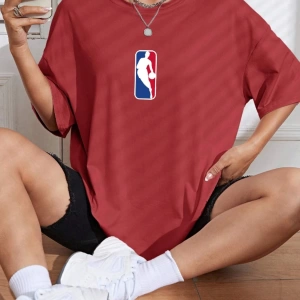 Unisex Kadın/Erkek NBBAA Özel Baskılı Renkli Oversize Penye T-Shirt