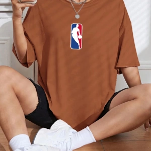 Unisex Kadın/Erkek NBBAA Özel Baskılı Renkli Oversize Penye T-Shirt
