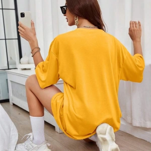 Unisex Kadın/Erkek NEW YORK Özel Baskılı Renkli Oversize Penye T-Shirt