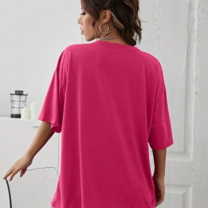 Unisex Kadın/Erkek NEW YORK Özel Baskılı Renkli Oversize Penye T-Shirt