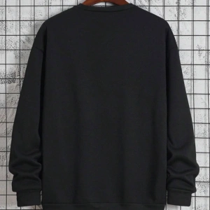 Unisex Kadın/Erkek Siyah Anime Yaşam Oversize Bisiklet Yaka Pamuklu Sweatshirt