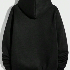 Unisex Kadın/Erkek Siyah Los Angeles 1996 Baskılı Oversize Kapüşonlu Sweatshirt