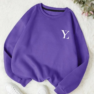 Unisex Kadın/Erkek Yasolin YL Özel Baskılı Renkli Oversize Bisiklet Yaka Pamuklu Sweatshirt