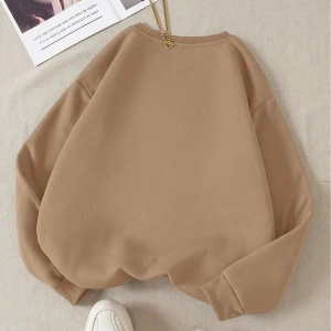 Unisex Kadın/Erkek Yasolin YL Özel Baskılı Renkli Oversize Bisiklet Yaka Pamuklu Sweatshirt