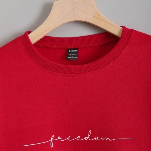 Unisex Kadın/Erkek Yazılı Baskılı Damla Omuz Sweat