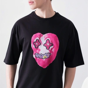 Unisex Kalp Beyaz Tshirt