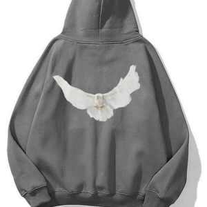 Unisex Kanye Pigeon Sweatshirt Gri